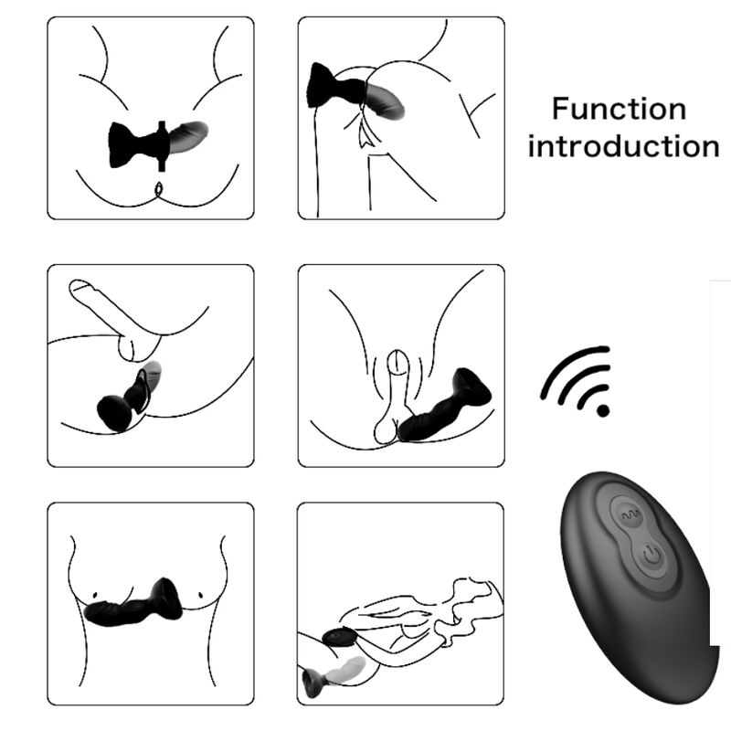 ARMONY - EXTREME A BLOOM PINK VIBRATOR &amp; ANAL PLUG REMOTE CONTROL BLACK