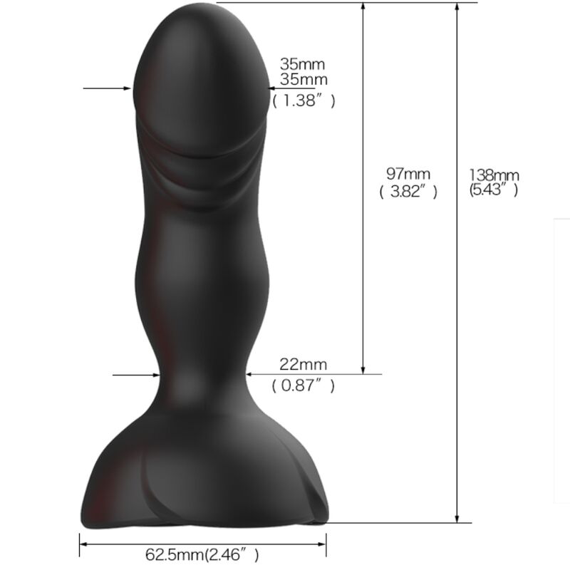ARMONY - EXTREME A BLOOM PINK VIBRATOR &amp; ANAL PLUG REMOTE CONTROL BLACK