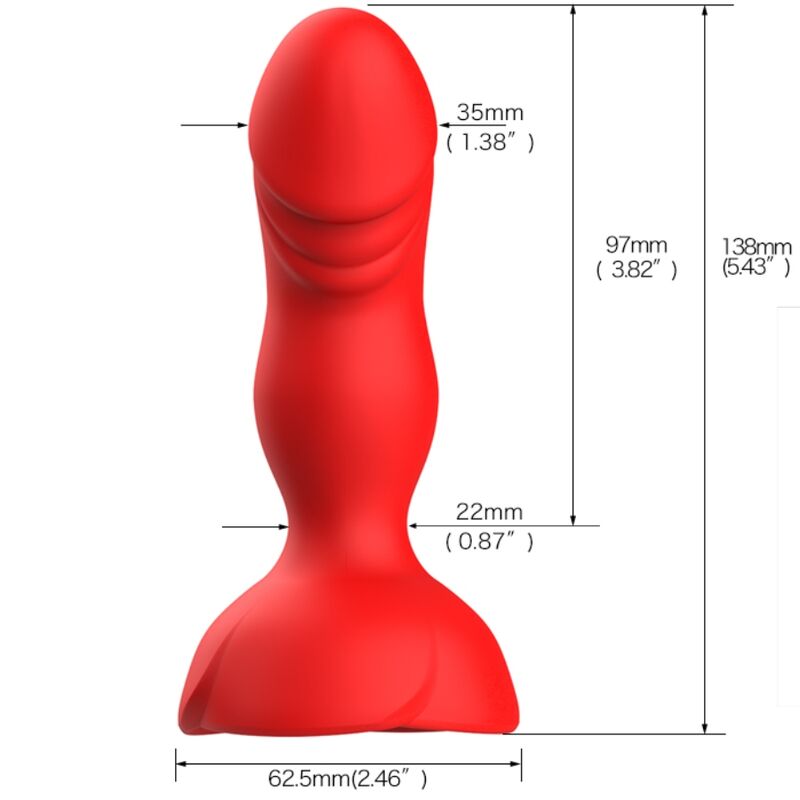 ARMONY - EXTREME A BLOOM PINK VIBRATOR &amp; ANAL PLUG REMOTE CONTROL RED