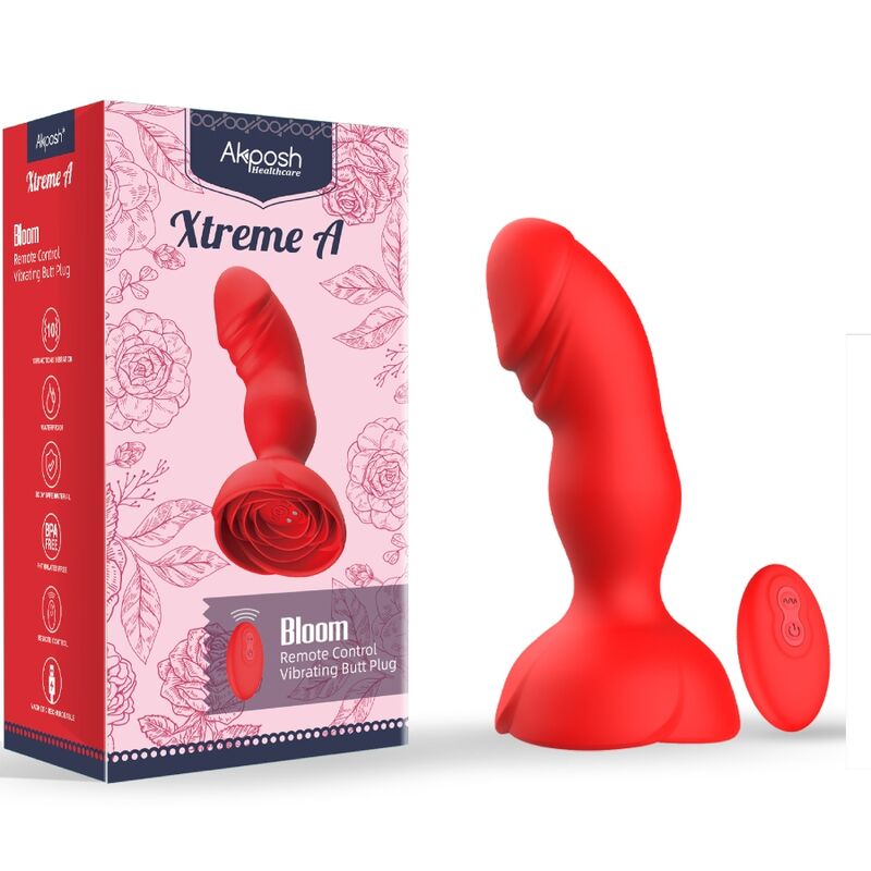 ARMONY - EXTREME A BLOOM PINK VIBRATOR &amp; ANAL PLUG REMOTE CONTROL RED