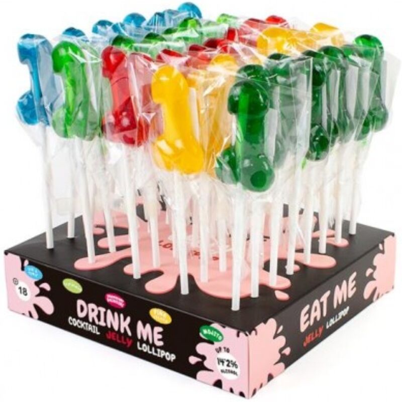SECRETPLAY - ASSORTED PENIS LOLLIPOPS DISPLAY WITH ALCOHOL 40 UNITS