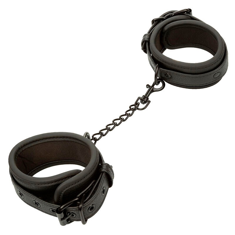 CALEXOTICS - NOCTURNAL ADJUSTABLE BLACK LEATHER ANKLE CUFFS