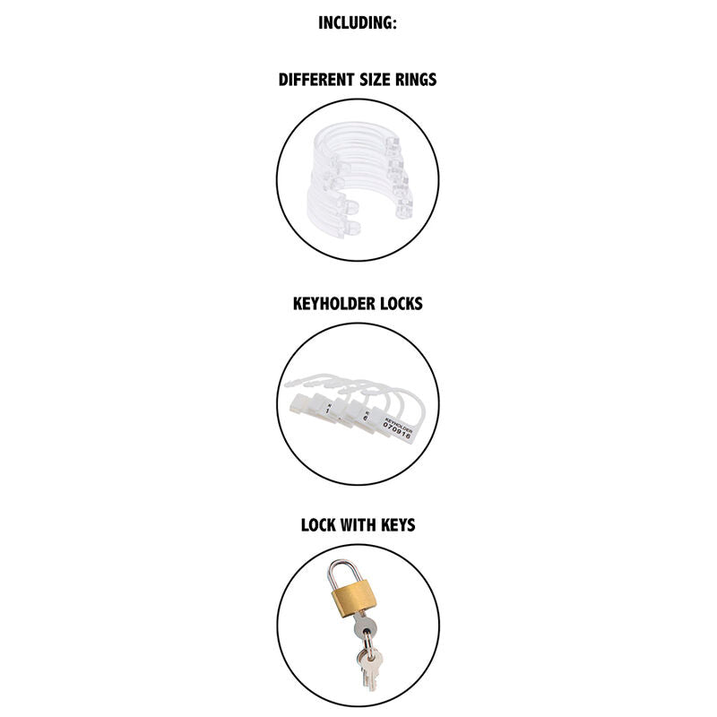 HIDDEN DESIRE - EXTREME ADJUSTABLE TRANSPARENT ACRYLIC CHASTITY CAGE