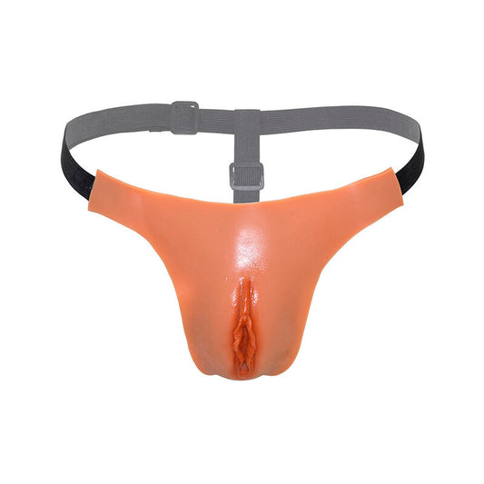 HIDDEN DESIRE - ALTER EGO ADJUSTABLE OPEN VAGINA THONG NATURAL