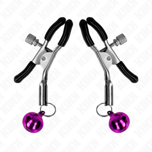 KINK - NIPPLE CLAMPS WITH VIOLET BELL 6 CM