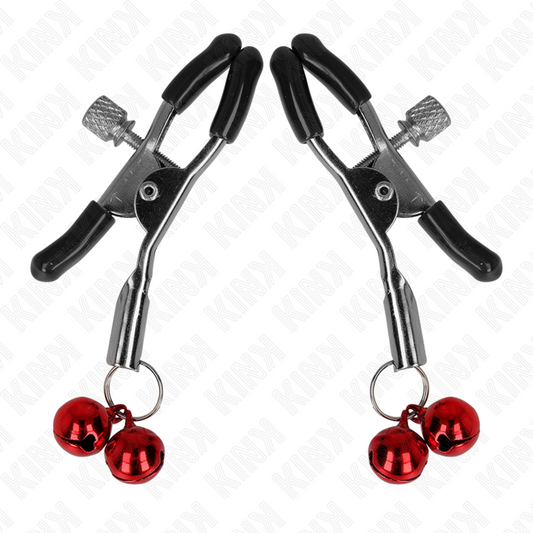 KINK - RED DOUBLE BELL NIPPLE CLAMPS 6 CM