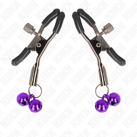 KINK - VIOLET DOUBLE BELL NIPPLE CLAMPS 6 CM