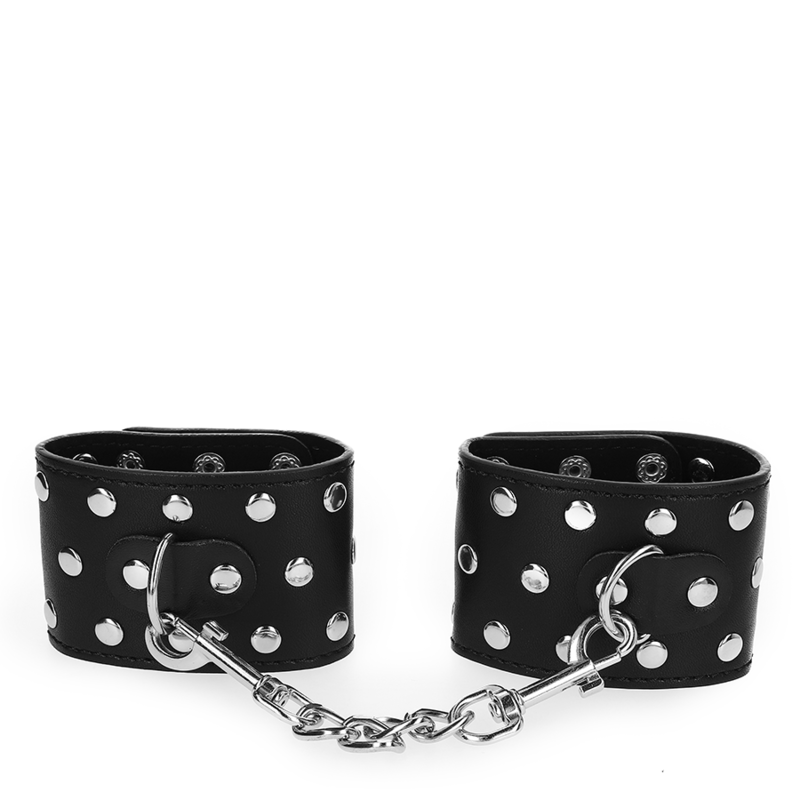 KINK - ADJUSTABLE STUDDED SNAP CLOSURE WRISTBANDS BLACK 19-24 CM X 5.5 CM