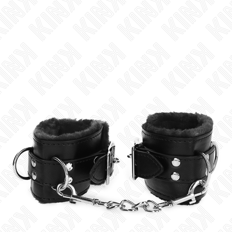 KINK - BLACK LINED WRISTBANDS WITH ADJUSTABLE BLACK STRAP 20-29 CM X 5.5 CM