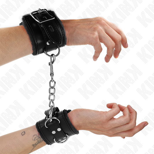 KINK - BLACK LINED WRISTBANDS WITH ADJUSTABLE BLACK STRAP 20-29 CM X 5.5 CM