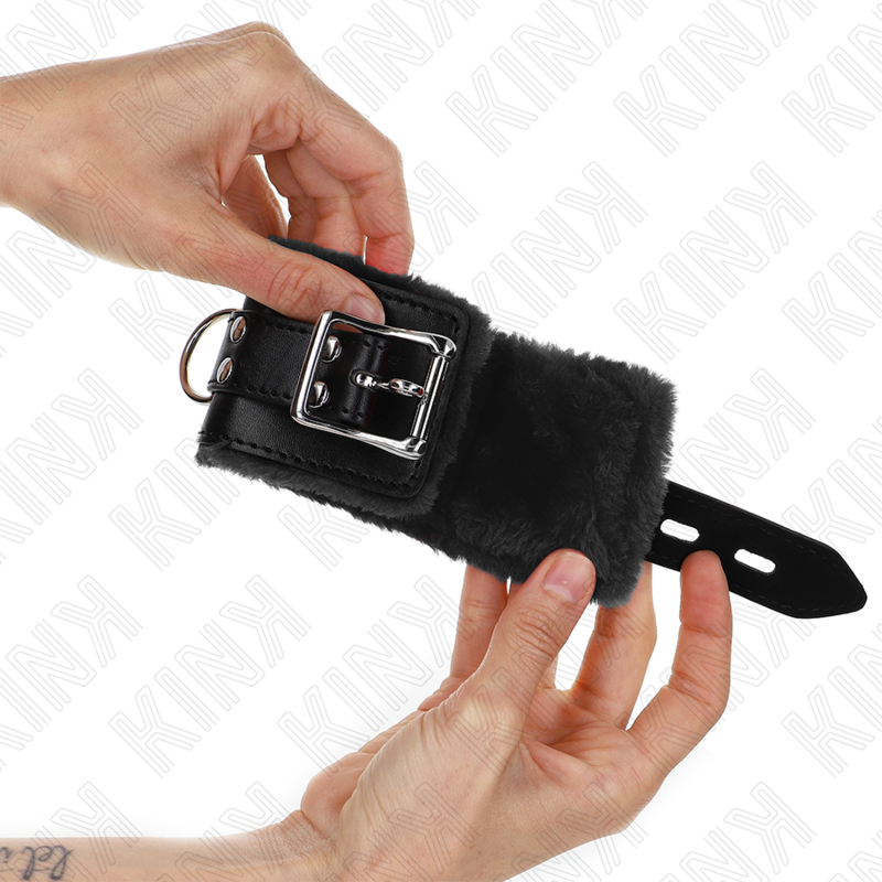 KINK - BLACK LINED WRISTBANDS WITH ADJUSTABLE BLACK STRAP 20-29 CM X 5.5 CM
