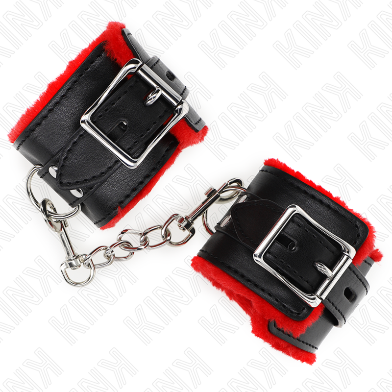 KINK - WRISTBANDS LINED WITH RED SQUARE HOLES AND ADJUSTABLE BLACK STRAP 17-29 CM X 6 CM