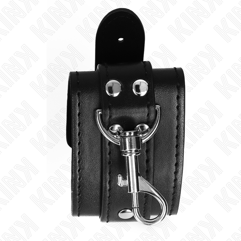 KINK - DUNGEON STYLE LOCKABLE WRISTBANDS BLACK ADJUSTABLE 21-28 CM X 5.5 CM