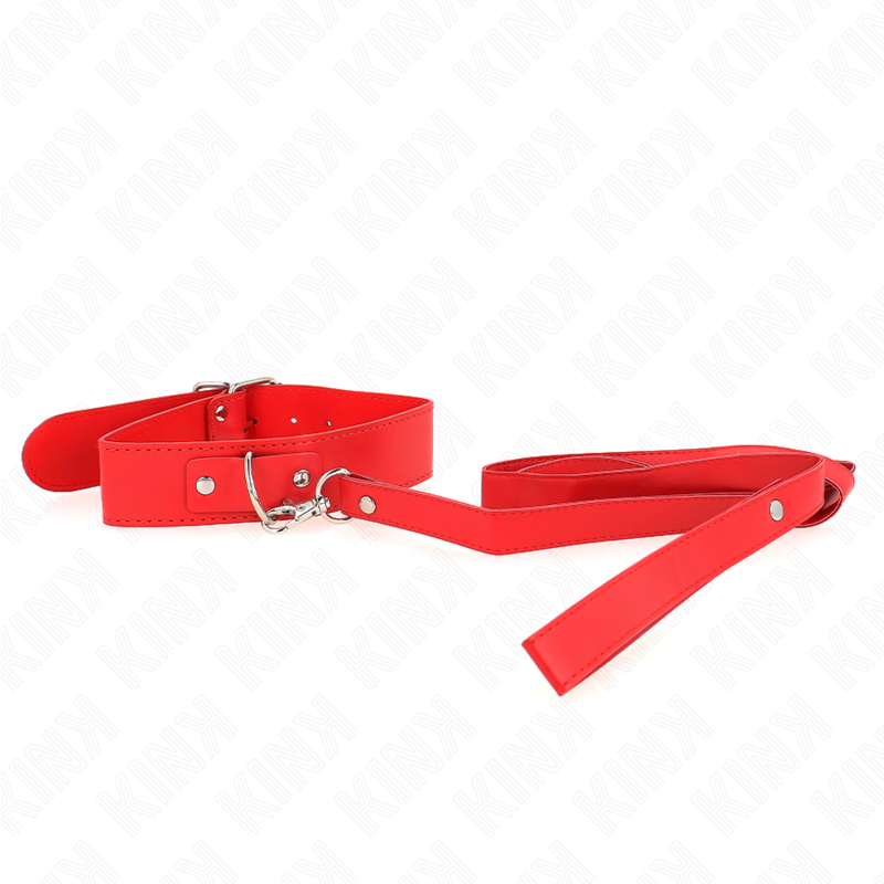 KINK - 116 CM THIN RED ADJUSTABLE LEASH COLLAR 32-50 CM X 8 CM