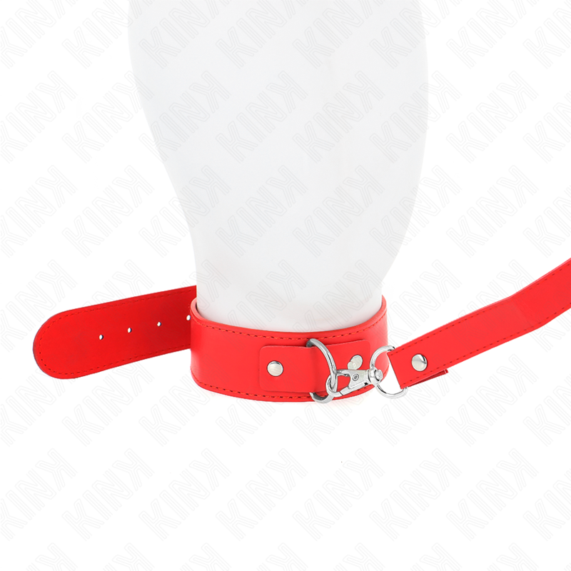 KINK - 116 CM THIN RED ADJUSTABLE LEASH COLLAR 32-50 CM X 8 CM