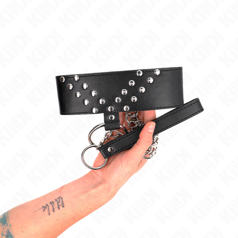 KINK - 65 CM V-RIVET ADJUSTABLE STRAP COLLAR 36-43 CM X 5 CM