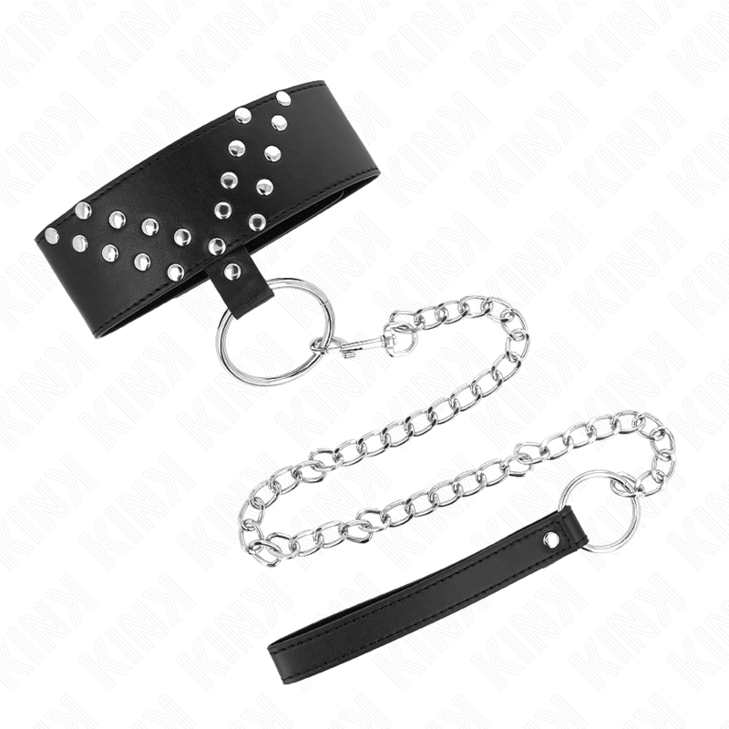 KINK - 65 CM V-RIVET ADJUSTABLE STRAP COLLAR 36-43 CM X 5 CM