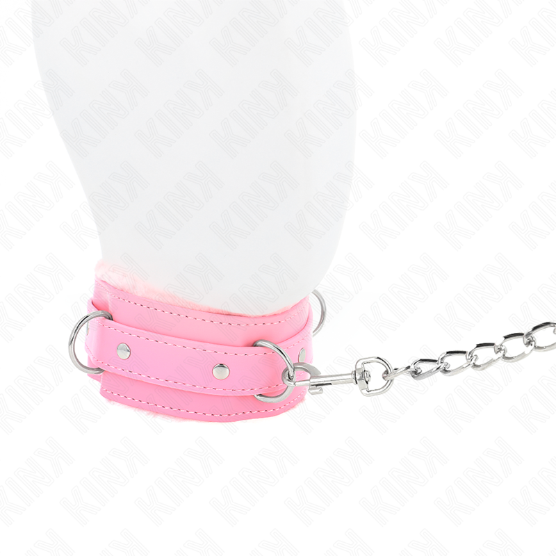 KINK - 65 CM PINK LEASH COLLAR WITH RESTRAINTS ADJUSTABLE 36-42 CM X 5.5 CM