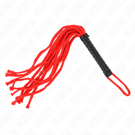KINK - FOUET EN CORDE ROUGE 56 CM