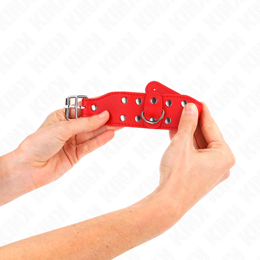 KINK - ADJUSTABLE DOUBLE STUD LINE WRISTBANDS RED