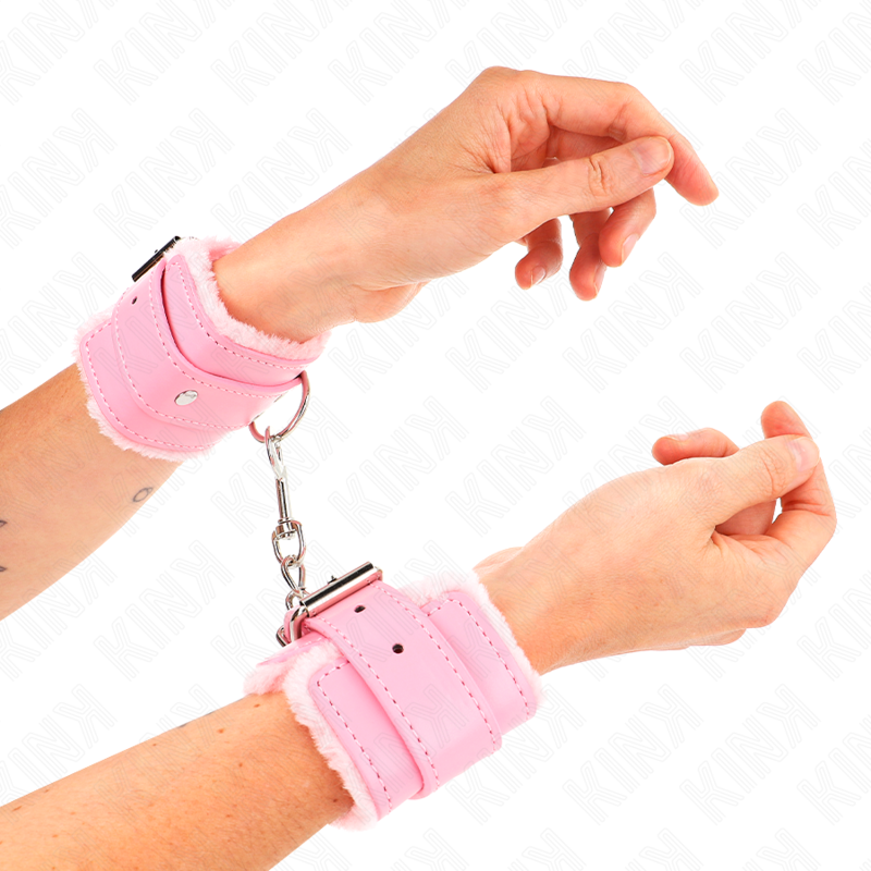 KINK - PINK LINED WRISTBANDS WITH ADJUSTABLE PINK STRAP 20-29 CM X 5.5 CM
