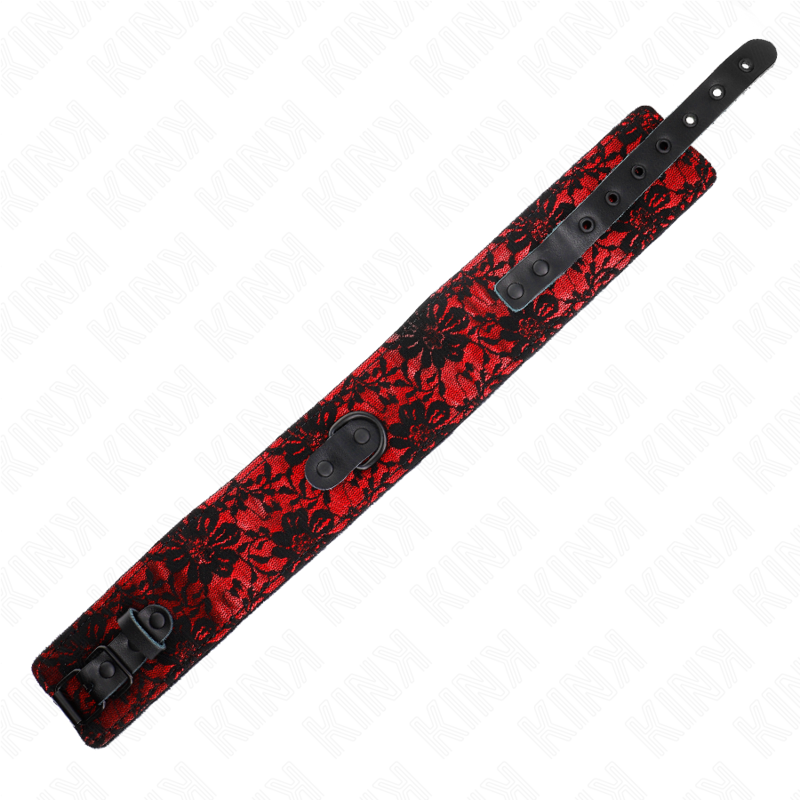 KINK - 105CM LACE LEASH COLLAR WITH REAL LEATHER BELT 44 X 5.5CM