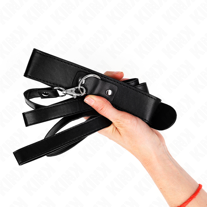 KINK - COLLAR WITH LEASH 116 CM THIN BLACK ADJUSTABLE 32-50 CM X 8 CM