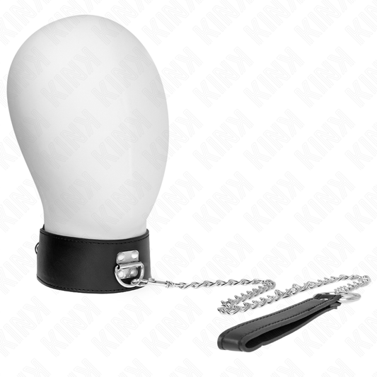 KINK - COLLAR WITH LEASH 65 CM WIDE BLACK ADJUSTABLE 33.5-41 CM X 5 CM