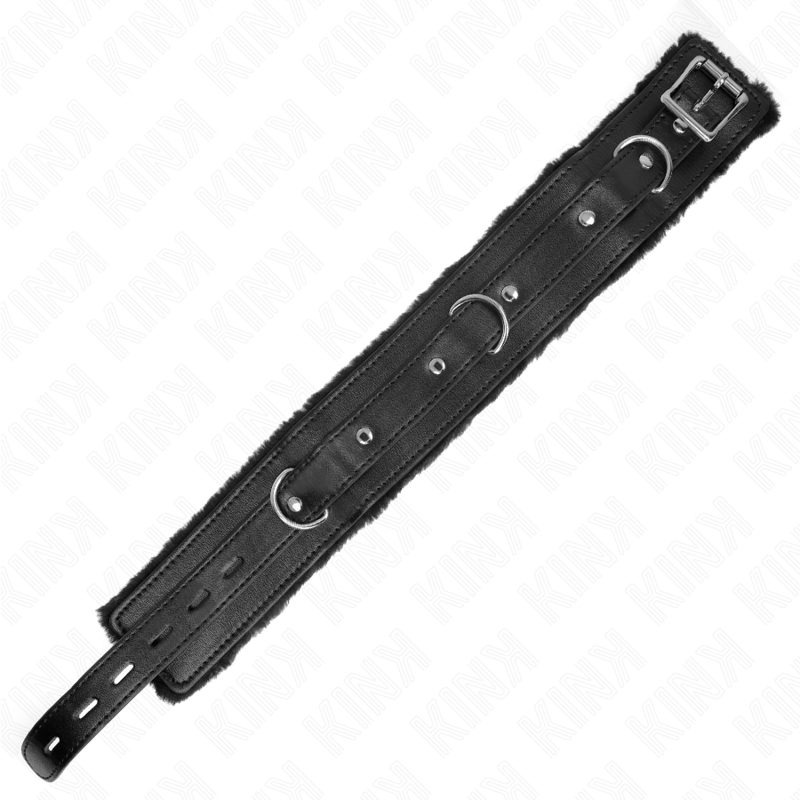 KINK - 65 CM BLACK ADJUSTABLE COLLAR WITH LEASH AND RESTRAINTS 36-42 CM X 5.5 CM
