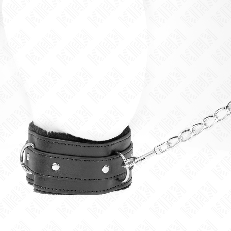 KINK - 65 CM BLACK ADJUSTABLE COLLAR WITH LEASH AND RESTRAINTS 36-42 CM X 5.5 CM