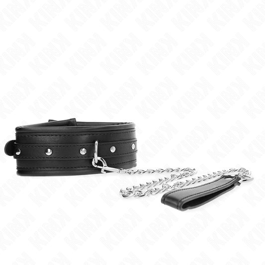 KINK - COLLAR WITH LEASH 65 CM SHINY BUCKLE 48.5 CM X 5.3 CM