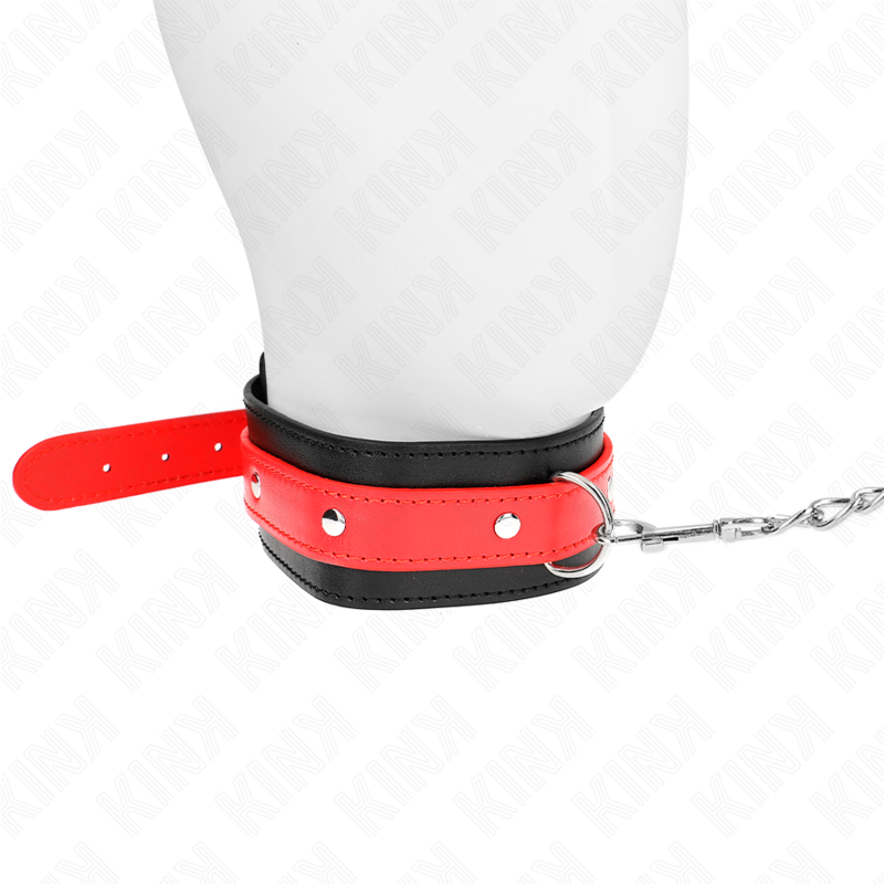 KINK - COLLAR WITH LEASH 65 CM RED ADJUSTABLE 36-43 CM X 5 CM
