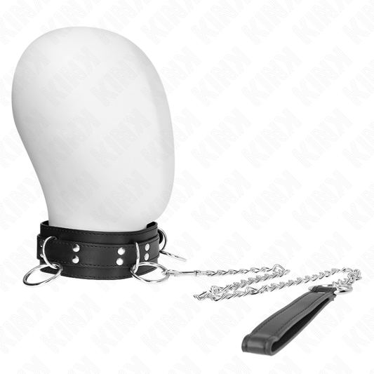 KINK - COLLAR WITH LEASH 80 CM SLAVERY 3 RINGS 53 X 5 CM