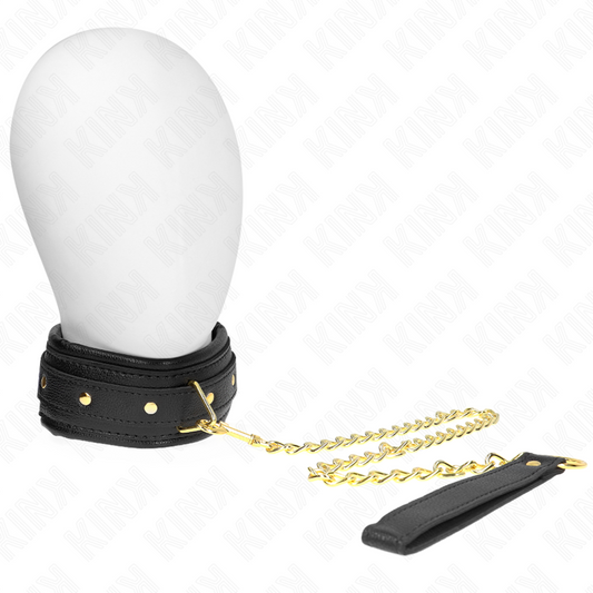 KINK - LEATHERETTE SPONGE COLLAR WITH LEASH MODEL 1 ADJUSTABLE 37-54 CM X 3 CM