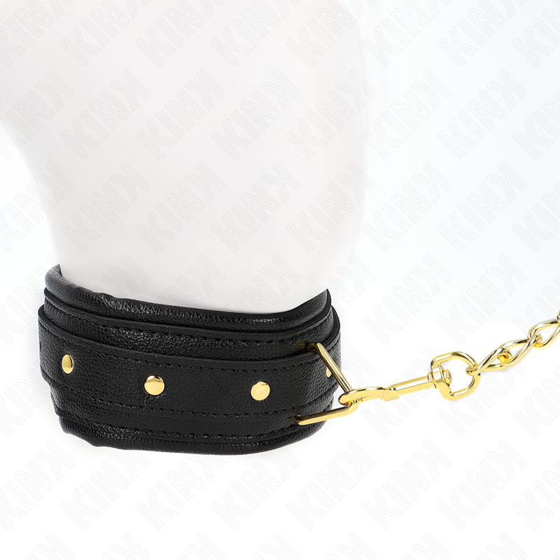KINK - LEATHERETTE SPONGE COLLAR WITH LEASH MODEL 1 ADJUSTABLE 37-54 CM X 3 CM