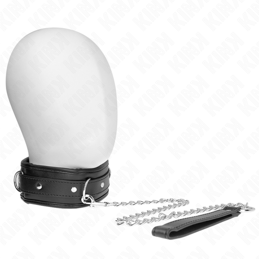 KINK - LEATHERETTE SPONGE COLLAR WITH LEASH MODEL 3 ADJUSTABLE 37-54 CM X 3 CM