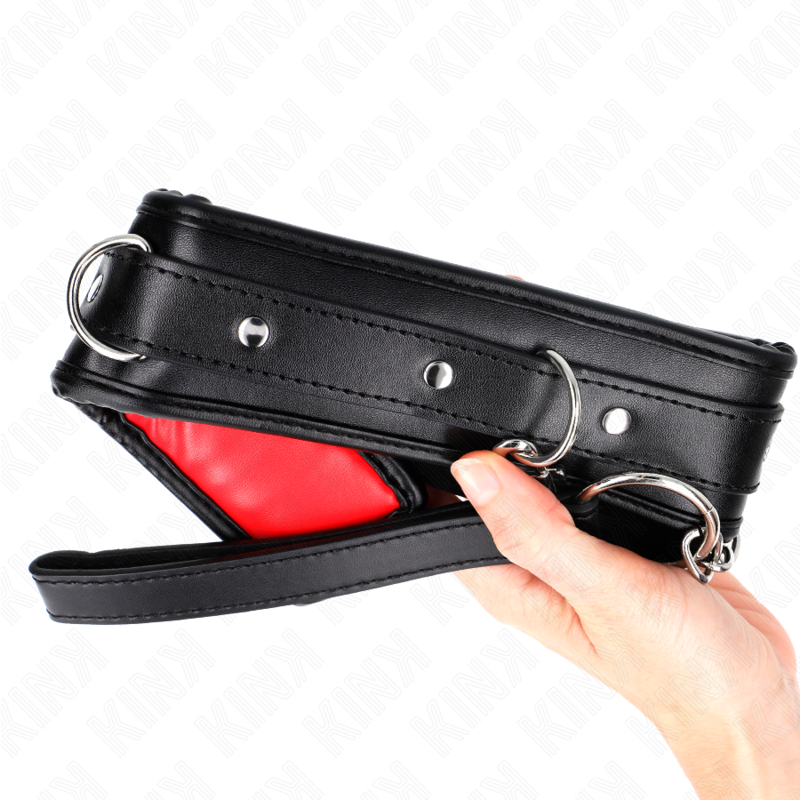 KINK - LEATHERETTE SPONGE COLLAR WITH LEASH MODEL 3 ADJUSTABLE 37-54 CM X 3 CM