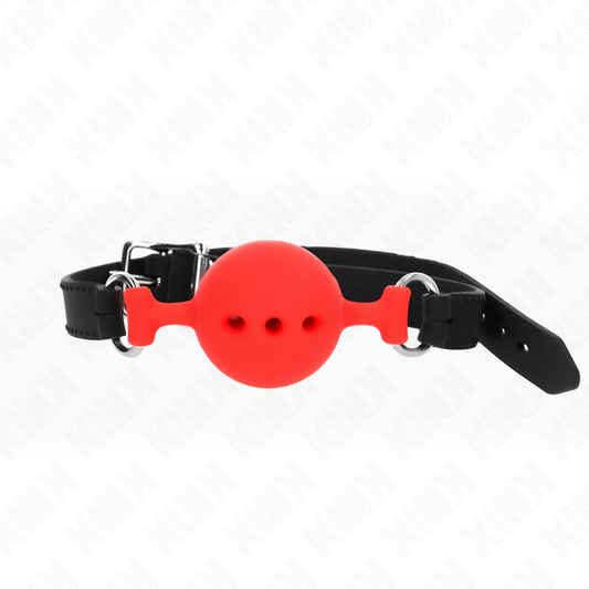KINK - GAG 55 x 2 CM BALL 4.5 CM FULL SILICONE SIZE M RED ADJUSTABLE 35-51 CM