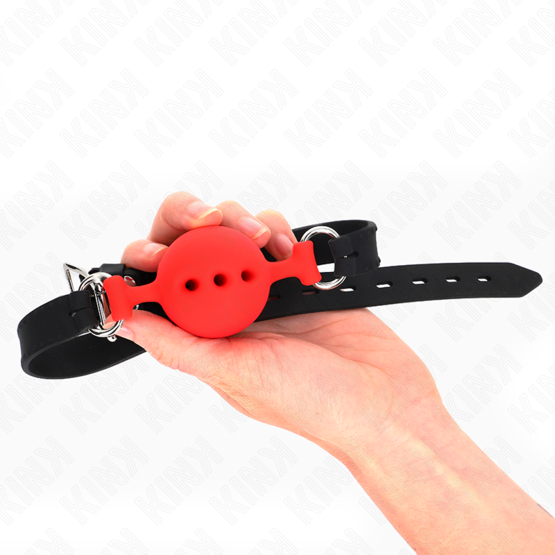 KINK - GAG 55 x 2 CM BALL 4.5 CM FULL SILICONE SIZE M RED ADJUSTABLE 35-51 CM