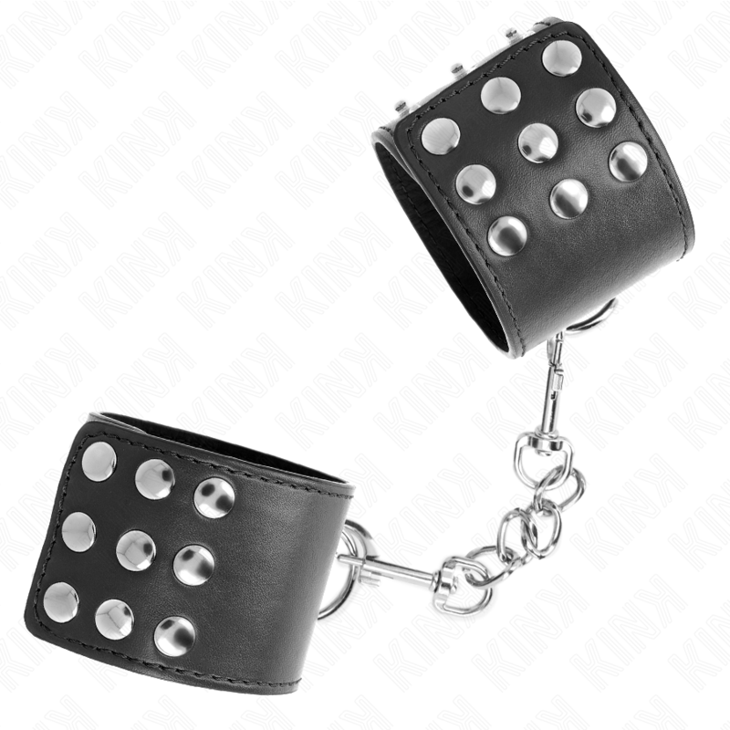 KINK - WRISTBANDS WITH ADJUSTABLE SNAP CLOSURE BLACK 19-24 CM X 5.5 CM