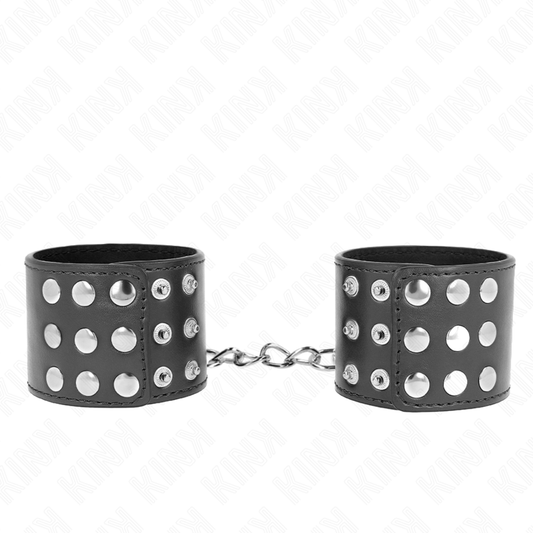 KINK - WRISTBANDS WITH ADJUSTABLE SNAP CLOSURE BLACK 19-24 CM X 5.5 CM