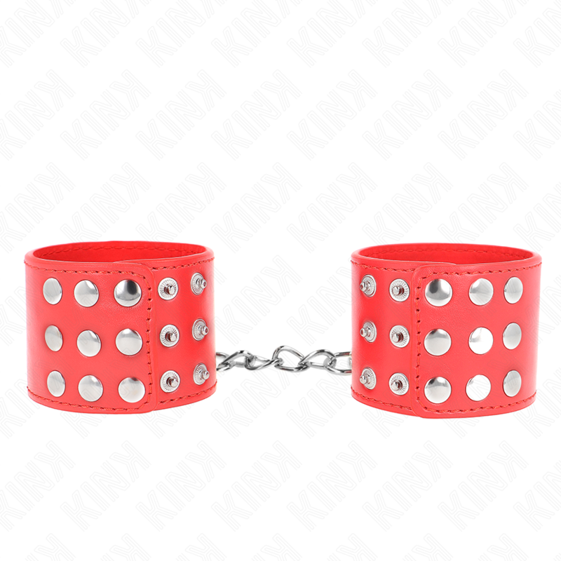 KINK - WRISTBANDS WITH ADJUSTABLE SNAP CLOSURE RED 19-24 CM X 5.5 CM