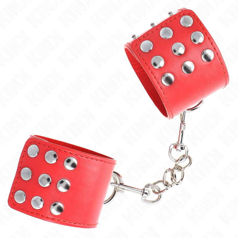 KINK - WRISTBANDS WITH ADJUSTABLE SNAP CLOSURE RED 19-24 CM X 5.5 CM