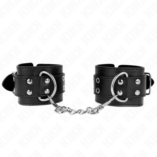 KINK - DOUBLE STUD WRISTBANDS BLACK ADJUSTABLE 19-26 CM