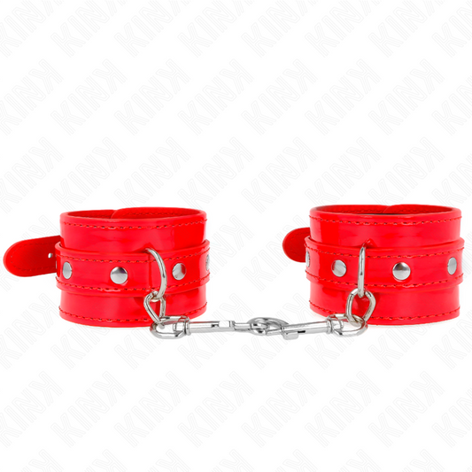 KINK - STUDDED WRISTBANDS RED ADJUSTABLE 23-33 CM