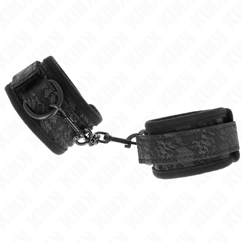 KINK - Adjustable Black Lace and Neoprene Wristbands 20-29 cm x 5 cm