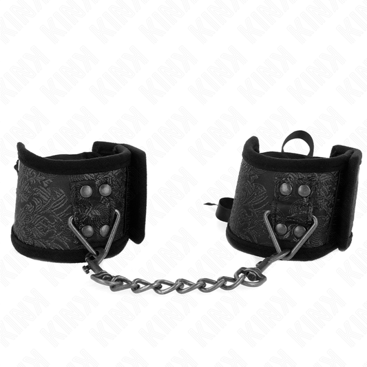 KINK - BLACK SCANDAL DESIGN WRISTBANDS WITH BOW DETAIL 24.5 CM X 6.5 CM