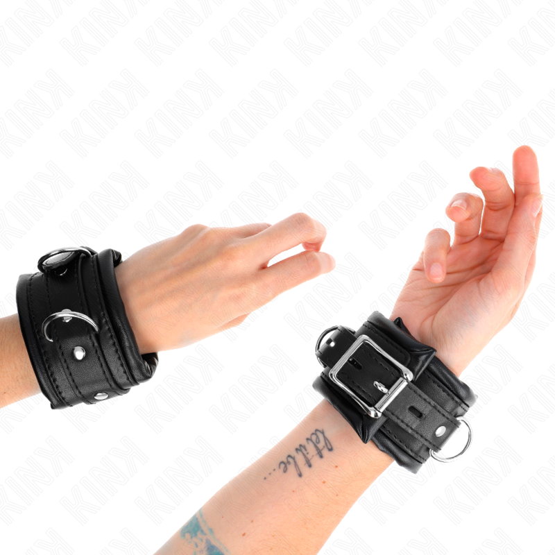 KINK - HEAVY WRISTBANDS BLACK LINING ADJUSTABLE 20-30 CM X 6 CM