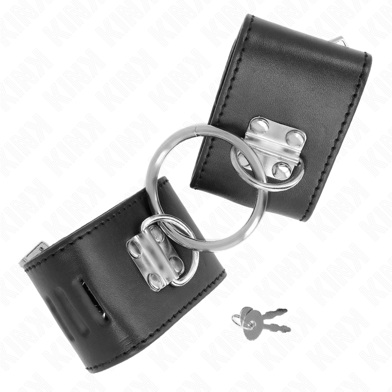 KINK - FIXED WRISTBANDS WITH RING AND ADJUSTABLE BLACK PADLOCK CLOSURE 16-23 CM X 5.5 CM