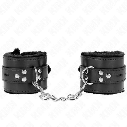 KINK - BLACK SQUARE HOLE LINED WRISTBANDS WITH ADJUSTABLE BLACK STRAP 17-29 CM X 6 CM